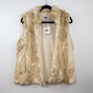 Jack by BB Dakota Fur What Faux Fur Vest Large